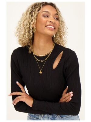 My Jewellery My Jewellery rib longsleeve with cut out My Jewellery My Jewellery rib longsleeve with cut out