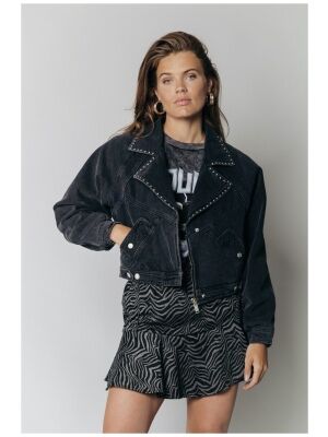 Colourful Rebel Colourful Rebel rex acid wash denim jacket Colourful Rebel Colourful Rebel rex acid wash denim jacket