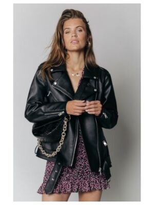 Colourful Rebel Colourful Rebel lois cr patch biker jacket Colourful Rebel Colourful Rebel lois cr patch biker jacket