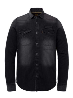 PME Legend PME Legend long sleeve shirt grey black slub PME Legend PME Legend long sleeve shirt grey black slub