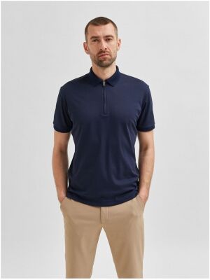 Selected Homme Selected Homme slhfave zip ss polo b Selected Homme Selected Homme slhfave zip ss polo b