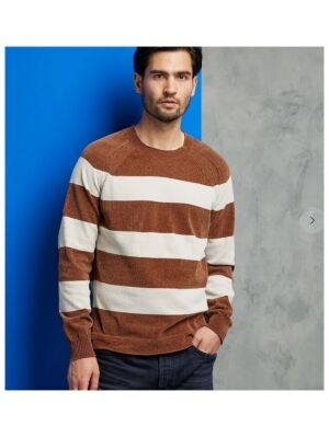Cast Iron Cast Iron r-neck chenille cotton plated stri Cast Iron Cast Iron r-neck chenille cotton plated stri